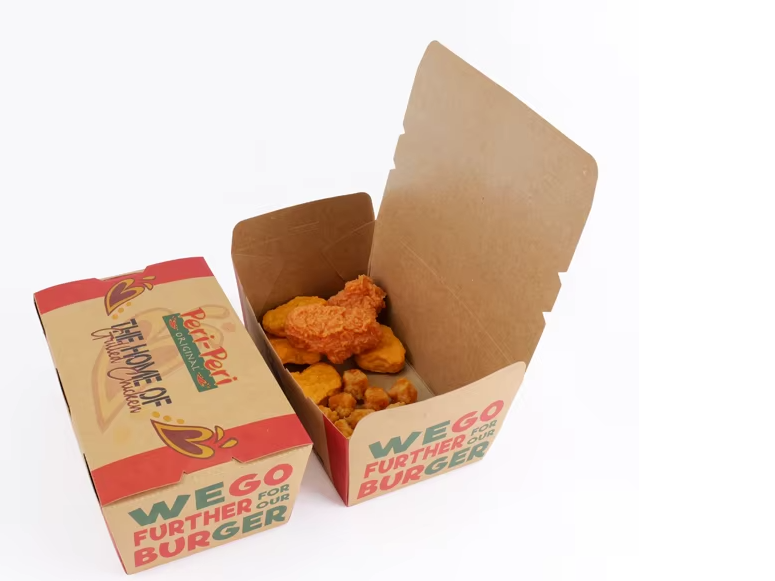 Insulated Kraft food box keeping food warm